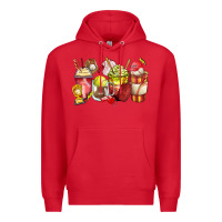 Red baseball and softball coffee cups Premium Hoodie - Zillion Design Studio