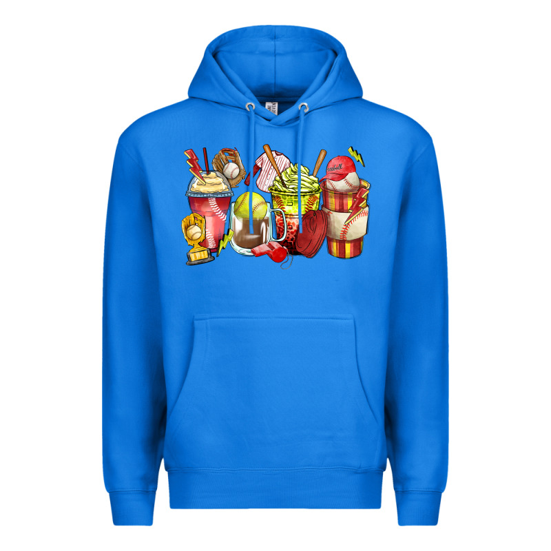 Baseball And Softball Coffee Cups Premium Hoodie by Zillion Design Studio | Teevron