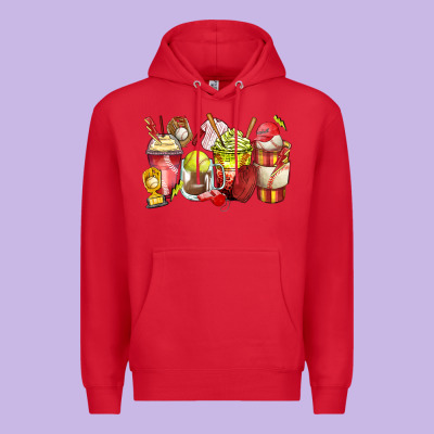 Baseball And Softball Coffee Cups Premium Hoodie Designed By Zillion Design Studio