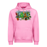 Fuchsia Pink christmas trees with tennis Urban Hoodie - Zillion Design Studio