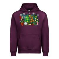 Mauve Wine christmas trees with tennis Urban Hoodie - Zillion Design Studio