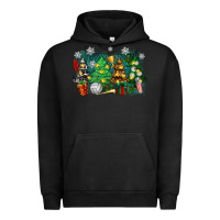 Pigment Black christmas trees with tennis Urban Hoodie - Zillion Design Studio
