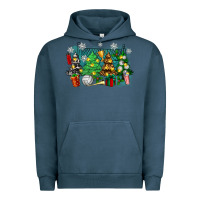 Pigment Midnight Navy christmas trees with tennis Urban Hoodie - Zillion Design Studio