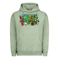 Pigment Oil Green christmas trees with tennis Urban Hoodie - Zillion Design Studio