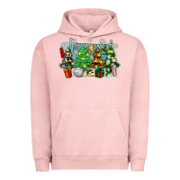 Pigment Salmon christmas trees with tennis Urban Hoodie - Zillion Design Studio