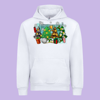 Christmas Trees With Tennis Urban Hoodie Designed By Zillion Design Studio