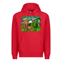 Red Happy st. patrick's day cattle and calfs Premium Hoodie - RanaPortraitStore
