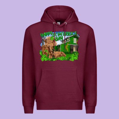 Happy St. Patrick's Day Cattle And Calfs Premium Hoodie Designed By Ranaportraitstore