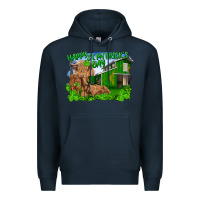 Navy Happy st. patrick's day cattle and calfs Premium Hoodie - RanaPortraitStore