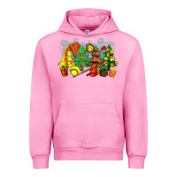 Fuchsia Pink christmas trees with softball Urban Hoodie - Zillion Design Studio