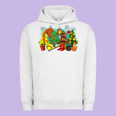 Christmas Trees With Softball Urban Hoodie Designed By Zillion Design Studio