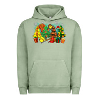 Pigment Oil Green christmas trees with softball Urban Hoodie - Zillion Design Studio