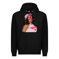 Black pink sunglasses afro black girl Premium Hoodie - texasbilliewilder