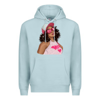 Blue Mist pink sunglasses afro black girl Premium Hoodie - texasbilliewilder