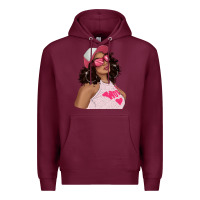 Burgundy pink sunglasses afro black girl Premium Hoodie - texasbilliewilder