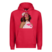 Cardinal pink sunglasses afro black girl Premium Hoodie - texasbilliewilder