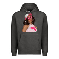 Charcoal Heather pink sunglasses afro black girl Premium Hoodie - texasbilliewilder