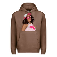 Pink Sunglasses Afro Black Girl Premium Hoodie | Teevron