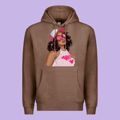 Pink Sunglasses Afro Black Girl Premium Hoodie Designed By Texasbilliewilder