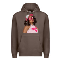 Coffee pink sunglasses afro black girl Premium Hoodie - texasbilliewilder