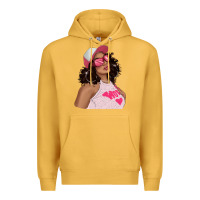 Mustard pink sunglasses afro black girl Premium Hoodie - texasbilliewilder