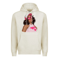 Oatmeal Heather pink sunglasses afro black girl Premium Hoodie - texasbilliewilder
