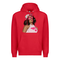 Red pink sunglasses afro black girl Premium Hoodie - texasbilliewilder