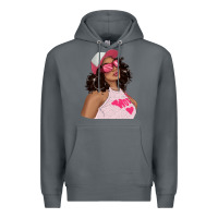 Rock pink sunglasses afro black girl Premium Hoodie - texasbilliewilder