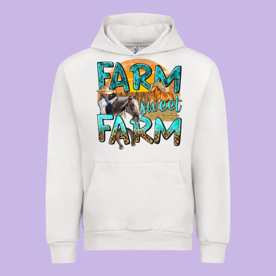 Urban Hoodie farm sweet farm with horses