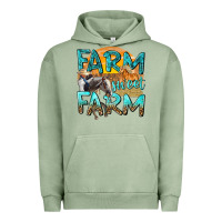Pigment Oil Green farm sweet farm with horses Urban Hoodie - texasbilliewilder