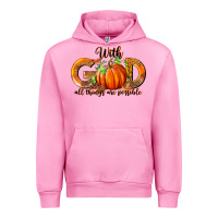 Fuchsia Pink With God All Thing Are Possible Urban Hoodie - RanaPortraitStore