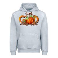 Heather Grey With God All Thing Are Possible Urban Hoodie - RanaPortraitStore