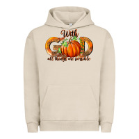 Pigment French Oak With God All Thing Are Possible Urban Hoodie - RanaPortraitStore