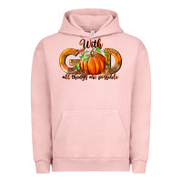 Pigment Salmon With God All Thing Are Possible Urban Hoodie - RanaPortraitStore