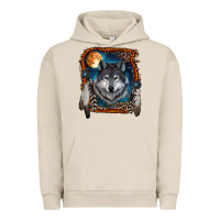 Pigment French Oak Wolf And Feathers Urban Hoodie - RanaPortraitStore