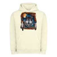 Pigment Pistachio Wolf And Feathers Urban Hoodie - RanaPortraitStore