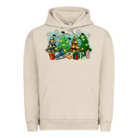 Pigment French Oak christmas trees with hockey Urban Hoodie - Zillion Design Studio