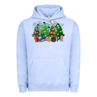 Pigment Grape Ice christmas trees with hockey Urban Hoodie - Zillion Design Studio