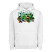 Pigment Lunar Rock christmas trees with hockey Urban Hoodie - Zillion Design Studio