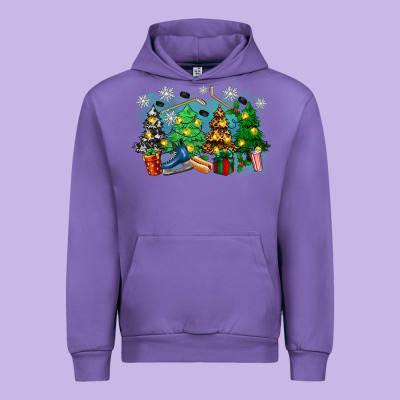 Christmas Trees With Hockey Urban Hoodie Designed By Zillion Design Studio
