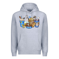 Heather Grey siberian husky coffee cups Premium Hoodie - Zillion Design Studio
