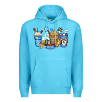 Ocean Blue siberian husky coffee cups Premium Hoodie - Zillion Design Studio