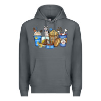 Siberian Husky Coffee Cups Premium Hoodie | Teevron