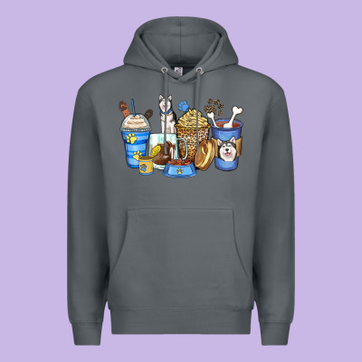 Siberian Husky Coffee Cups Premium Hoodie Designed By Zillion Design Studio