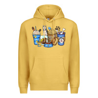 Antique Gold siberian husky coffee cups Premium Hoodie - Zillion Design Studio
