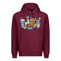 Burgundy siberian husky coffee cups Premium Hoodie - Zillion Design Studio