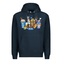Navy siberian husky coffee cups Premium Hoodie - Zillion Design Studio