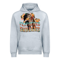 Heather Grey feathered indians Urban Hoodie - texasbilliewilder