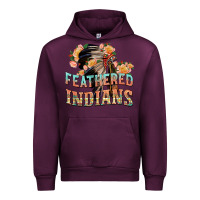 Mauve Wine feathered indians Urban Hoodie - texasbilliewilder