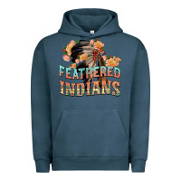 Pigment Midnight Navy feathered indians Urban Hoodie - texasbilliewilder